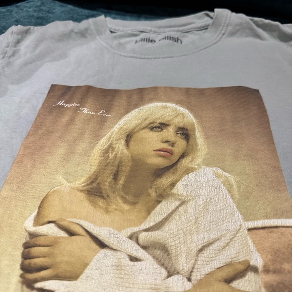 Billie Eilish Tops - Concert gear 2025!!! Billie Eilish Graphic Tee - soft mint green